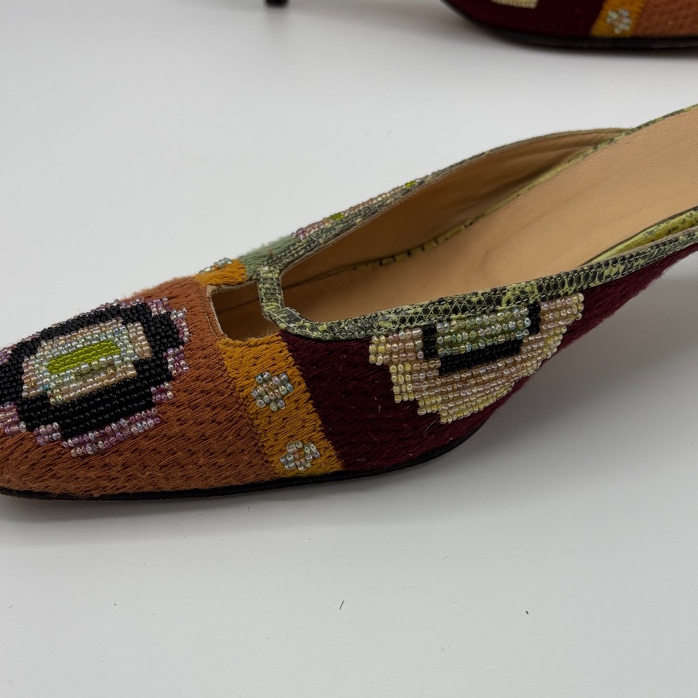 Fendi Beaded Multicolor Mule Heels - Women - Size 9 - Picture 6 of 12
